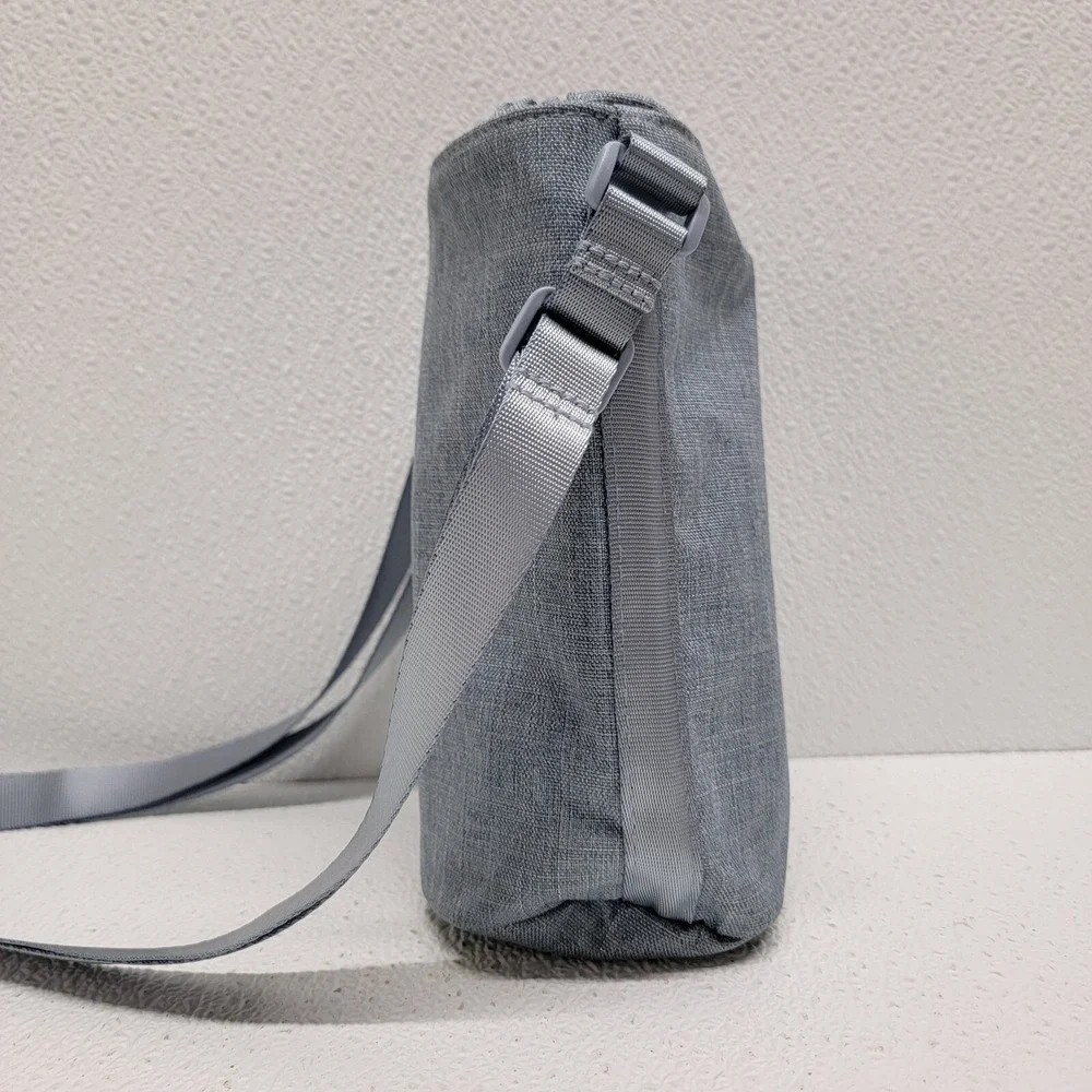 Vera Bradley Lighten Up Water Bottle Crossbody Bag Zen Gray NWOT Denim Blue
